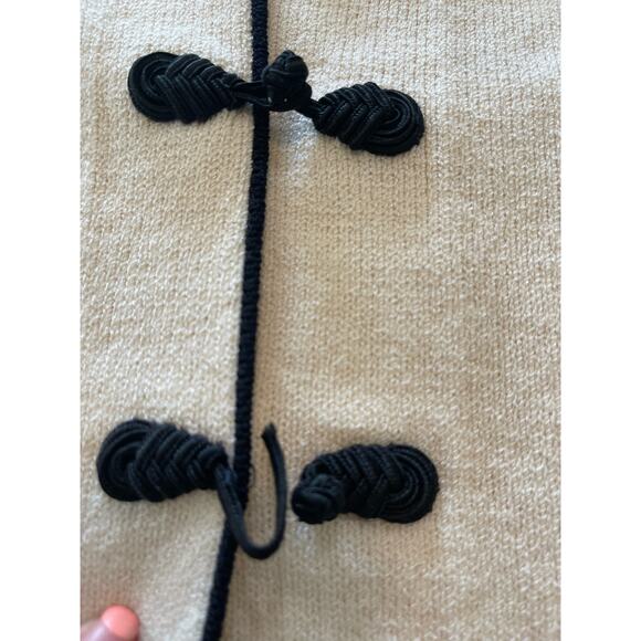 J.S.S knit wear button up Jacket small wool cream/ black vintage classic - Picture 11 of 15